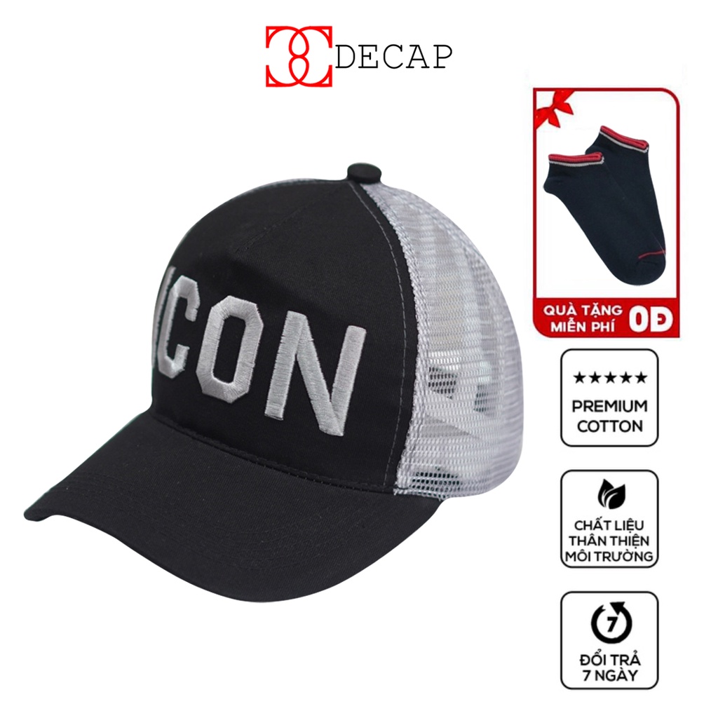 Nón mũ kết lưỡi trai thời trang phom đẹp nam nữ unisex ulzzang chất vải kaki snapback kiểu logo ICON |DECAP SHOP