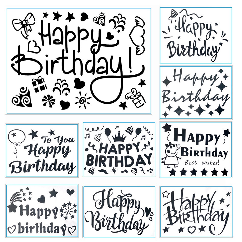 Miếng Dán Bong Bóng 15 Phong Cách Màu Đen Dùng Trang Trí Tiệc Sinh Nhật