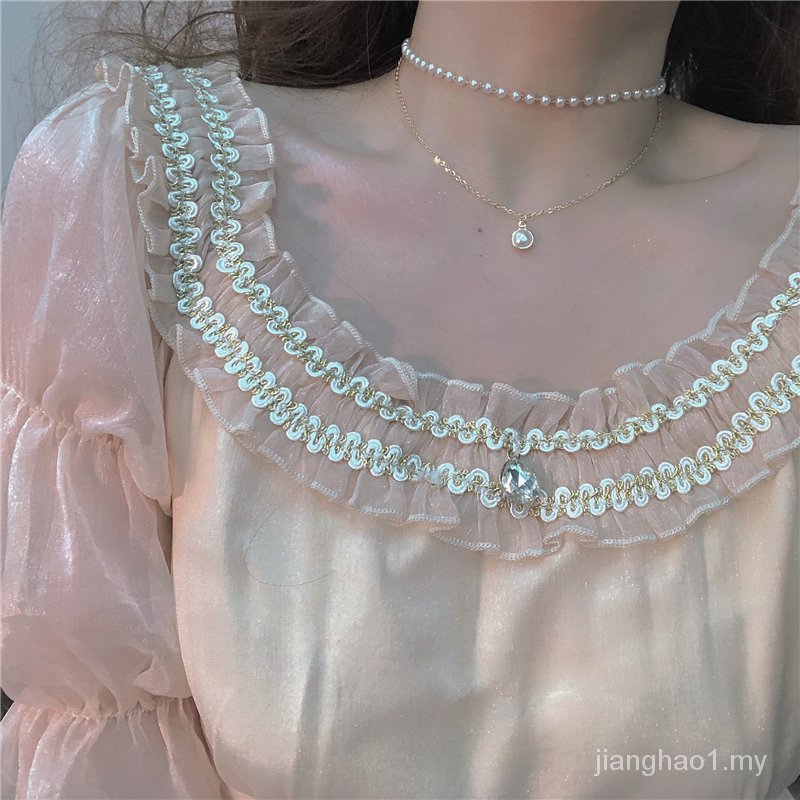 Vòng Cổ Choker 2021 Đính Hạt Ngọc Trai Thanh Lịch Phong Cách Mùa Hè Mới