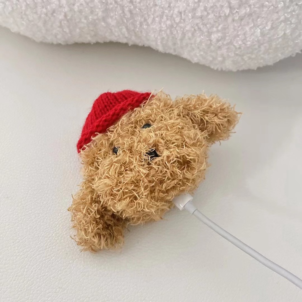 Vỏ Bảo Vệ Hộp Sạc Tai Nghe Bluetooth airpods 1 2 3 pro Bằng tpu Hình Gấu teddy Dễ Thương