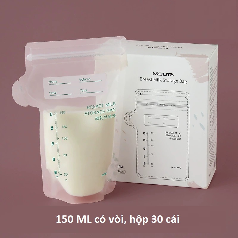 TẶNG BÚT - Túi trữ sữa cao cấp Misuta 150ml 200ml, hộp 30 túi