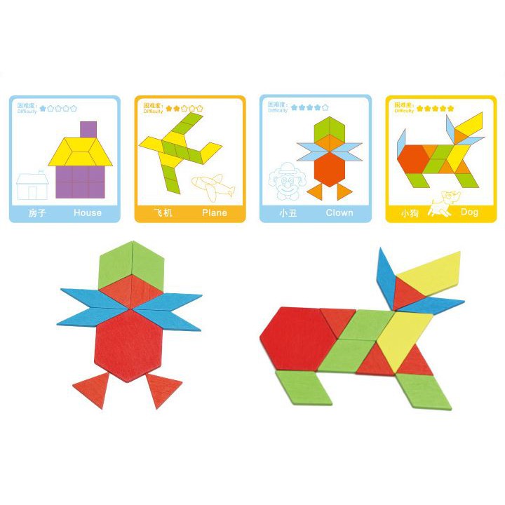 Bộ ghép hình Pattern block 155 miếng ghép