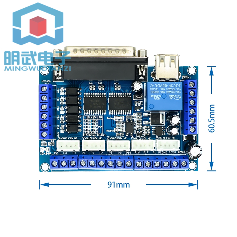 Bảng Mạch Điều Khiển Động Cơ Bước Mach 3 Axis Cnc