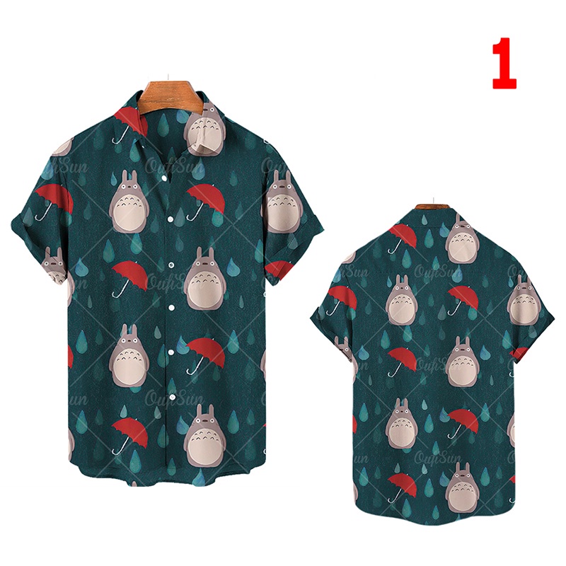 Áo Thun Polo Tay Ngắn In Họa Tiết Hoạt Hình Totoro Thời Trang 2022 Cho Nam Và Nữ Size S-5XL