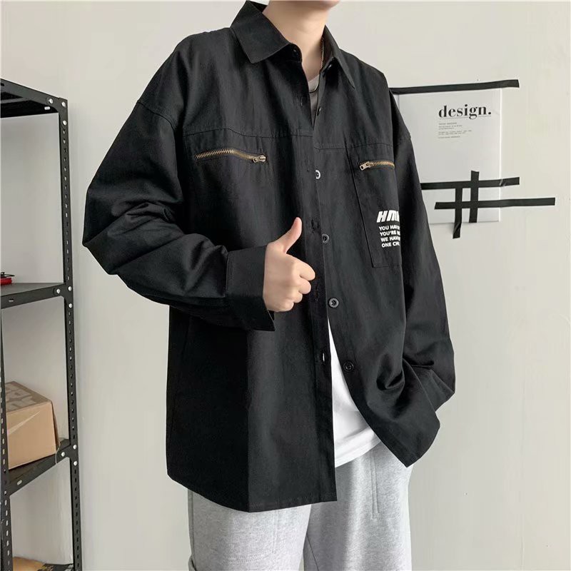 [Mã FAGREEN245 giảm 10% tối đa 30K đơn 99K] Áo Khoác Sơ Mi Túi Hộp Thời Trang Dành Cho Nam Size M-3Xl