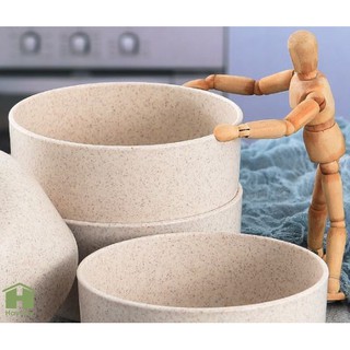 Chén, bát tròn nhựa lúa mạch [Dùng cho lò vi sóng]