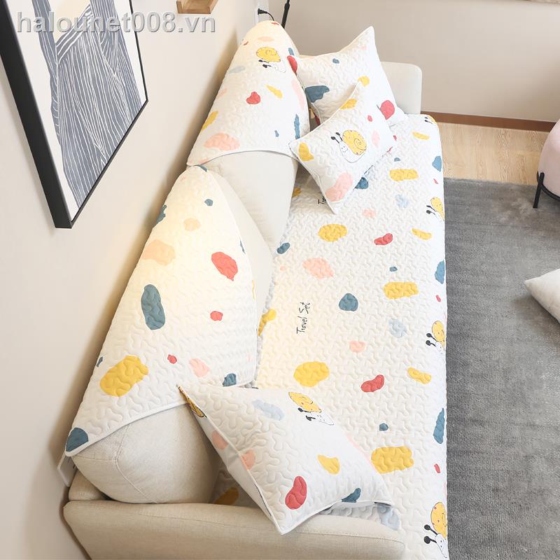 comfortable❆►∋Four Seasons Universal Cotton Sofa Đệm vải Phòng khách Đơn giản Hiện đại Đệm da chống trơn trượt Toàn bộ Che phủ Khăn trải giường