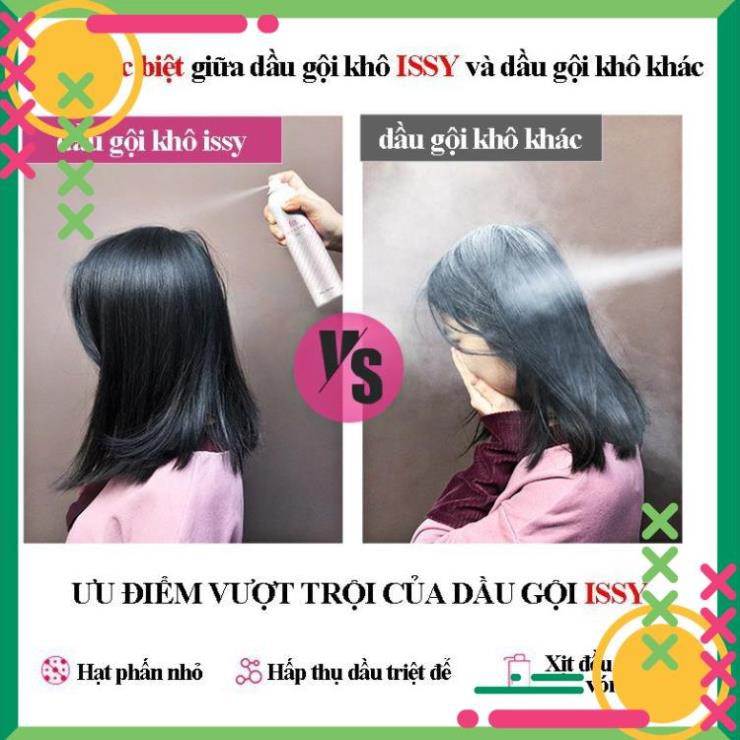 Xịt Dầu gội khô ISSY Giúp Tóc Bồng Bềnh Chống Bết Nhỏ Gọn Tiện Dụng Mĩ Phẩm Nội Địa Trung KING DC