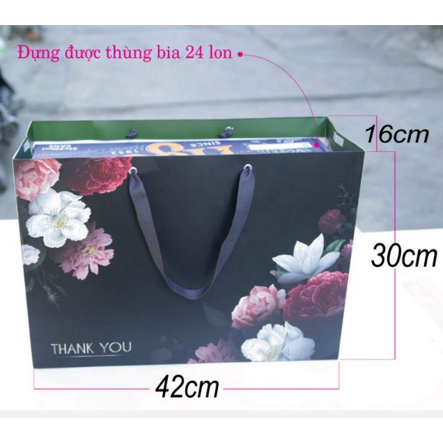 Mộc - Mẫu 9 Combo 50 túi giấy ngang size XL 30x42x16cm đựng vừa thùng bia 24 lon