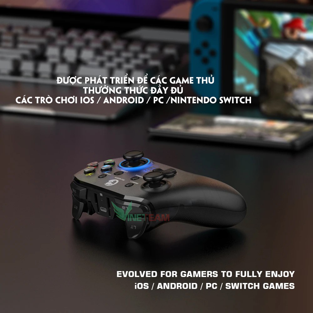 Gamesir T4 Pro - tay cầm chơi game không dây 5in1 hỗ trợ Switch/ PC/ Android/ iOS/ Macbook -dc4117