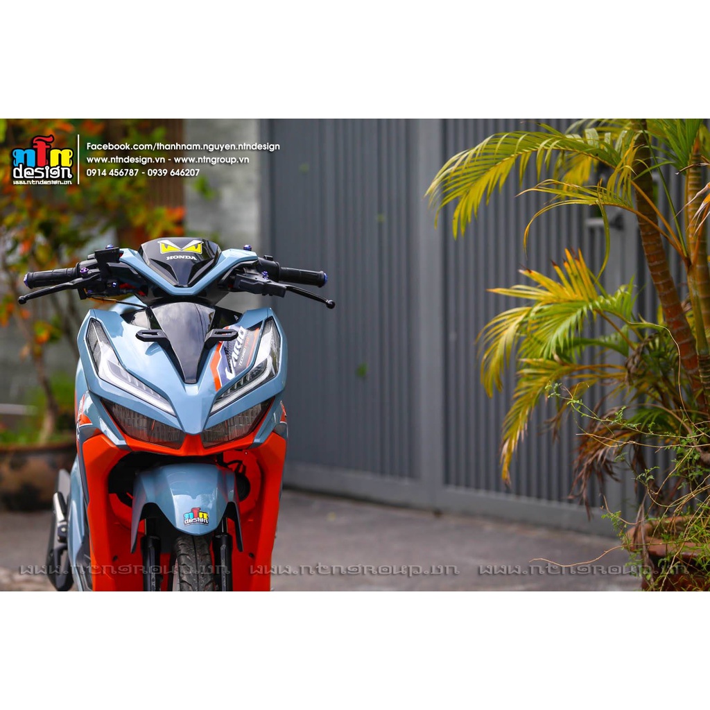 Tem Rời Dán Xe Vario 150 Mẫu Cam Trắng Đen Xe Xi Măng Cực Đẹp, Hàng 3 Lớp Chất Lượng Cao