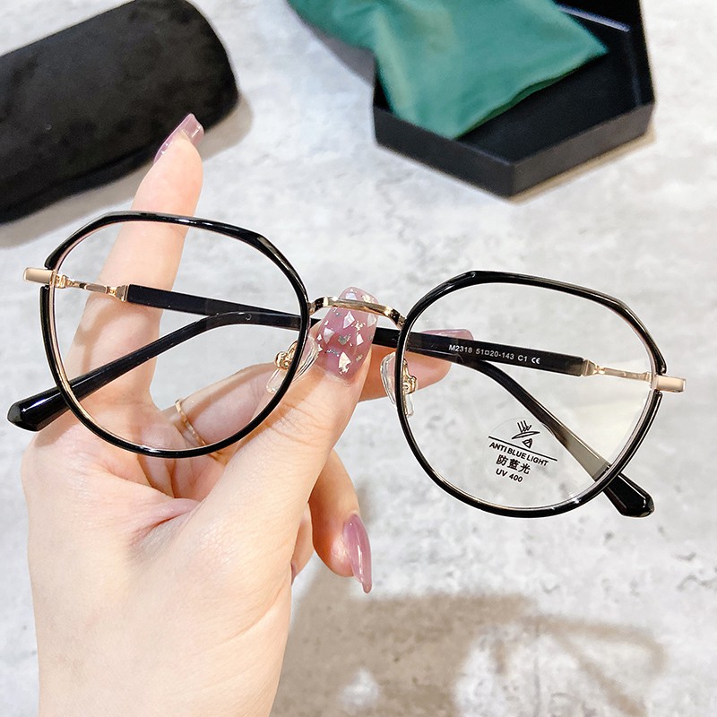 Mắt Kính Gọng Tròn Chống Ánh Sáng Xanh Thời Trang Cho Nam Nữjz2318