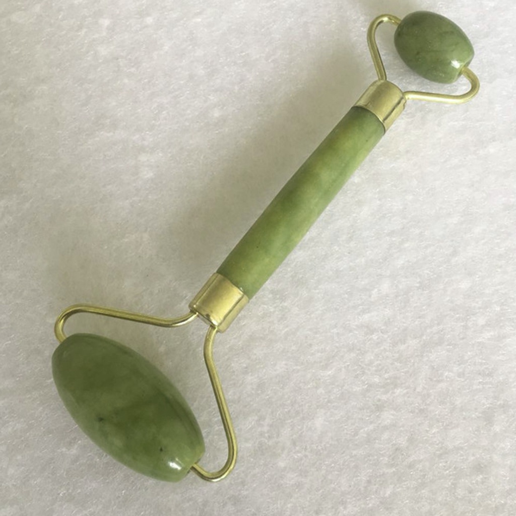 [Hàng mới về] Dụng cụ lăn mát xa thiết kế hai đầu bằng ngọc bích giả giúp nâng cơ mặt và làm thon gọn mặt