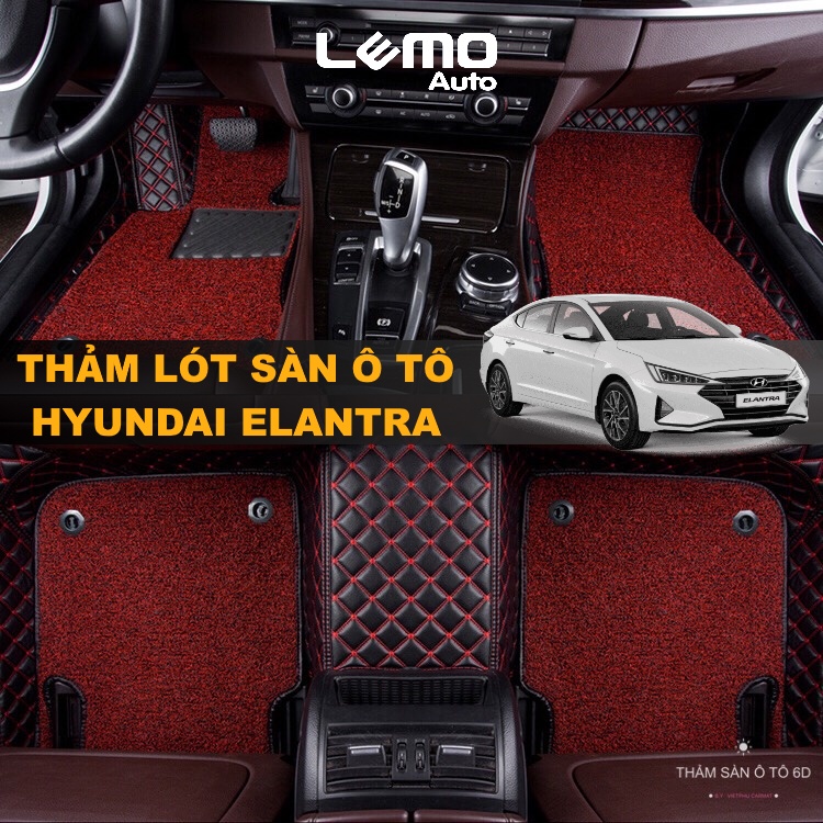 Thảm lót sàn ô tô 5d, 6d Nano 2 chỉ Hyundai Elantra  kháng khuẩn, khử mùi, phủ kín sàn xe