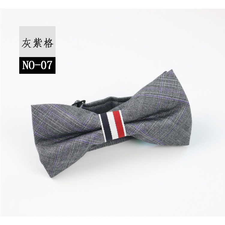 Cà Vạt Nơ Cotton Ba Màu Đen Xám Phong Cách Hàn Quốc Cho Nam