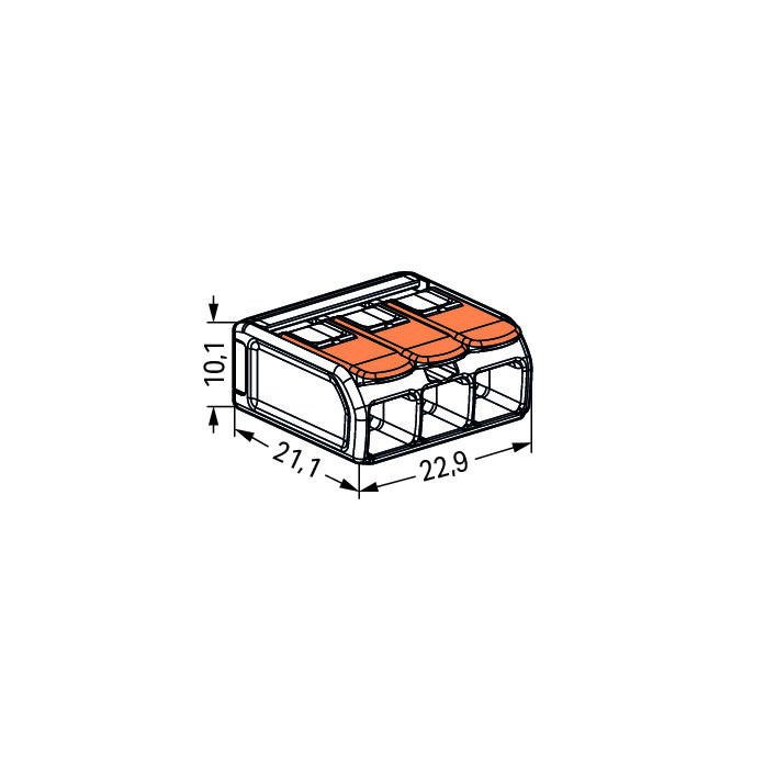 Đầu nối dây điện 3 dây 6.0mm2 41A WAGO COMPACT 221-613