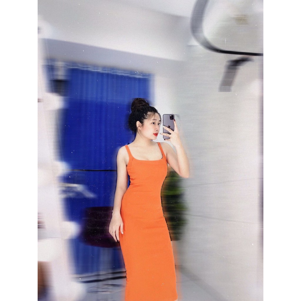 Đầm body 2 dây dáng dài tôn dáng