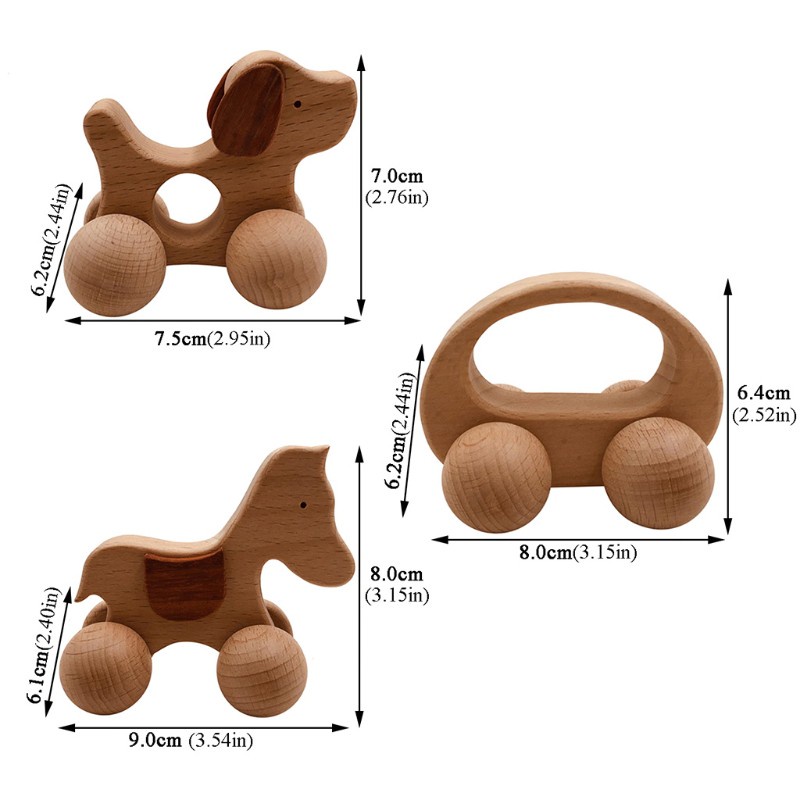 Xe Đồ Chơi Thủ Công Bằng Gỗ Cho Bé