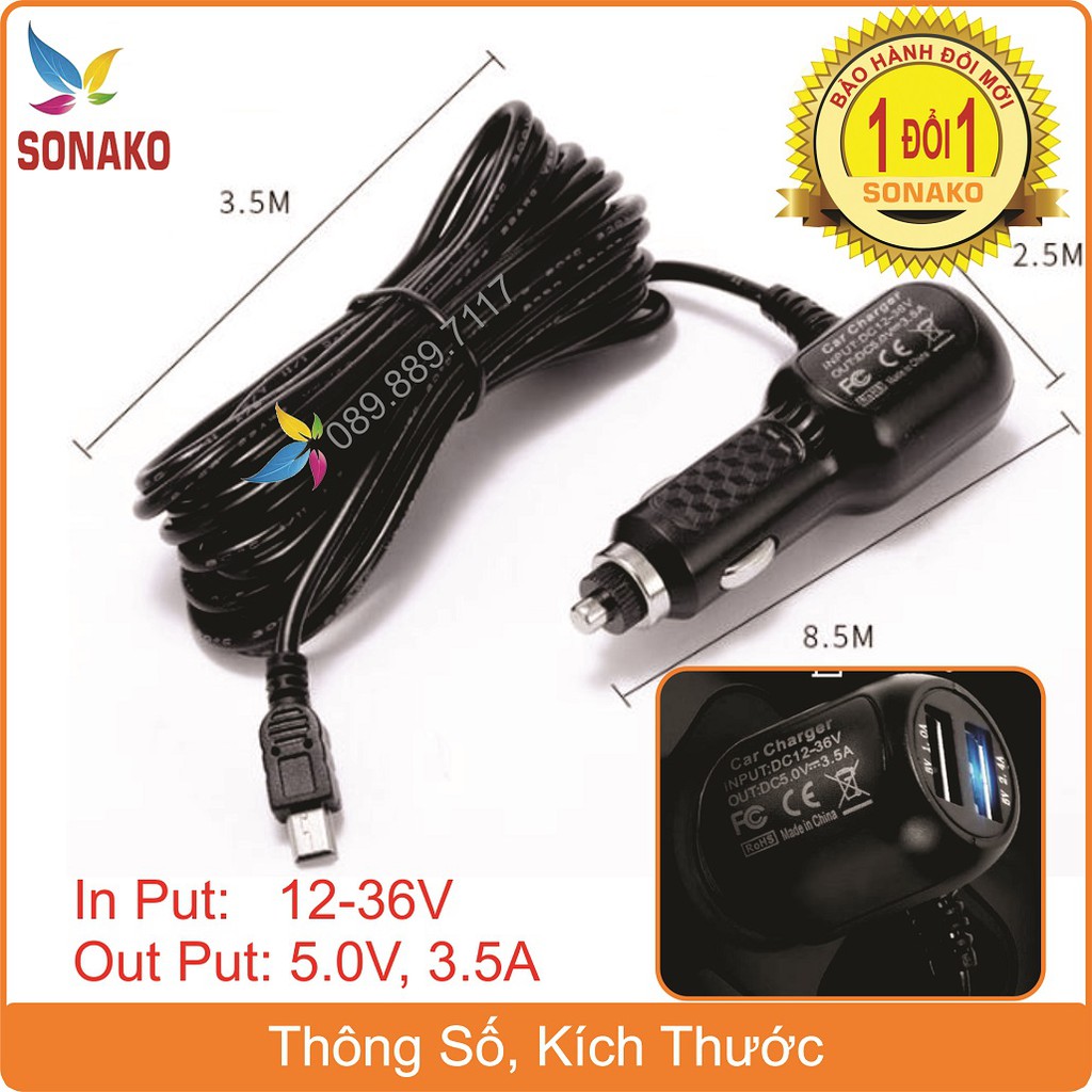 Phụ kiện camera hành trình, tẩu sạc, dây cấp nguồn, cổng usb tẩu sạc cho camera