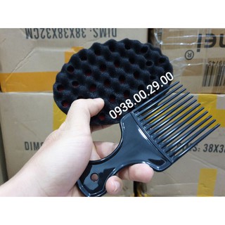 Lược Premlock Tạo Kiểu Tóc Xoăn Châu Phi, Lược Nhựa Và Mút Xốp Đánh Rối Tạo Kiểu Tóc.(Ảnh thật)