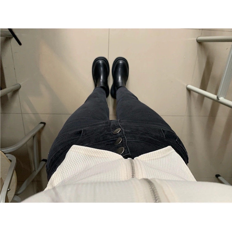Quần jean nữ skinny ống côn dài cạp lưng cao tôn dáng chất co dãn loại 1 style Hàn Quốc cá tính sành điệu