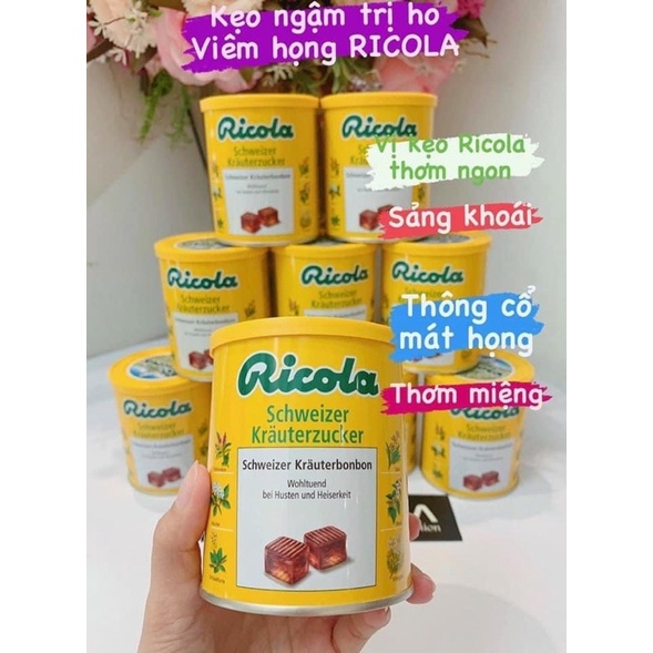 Kẹo ngậm thảo dược giảm ho khàn giọng Ricola ( DATE : 31/5/2024 )