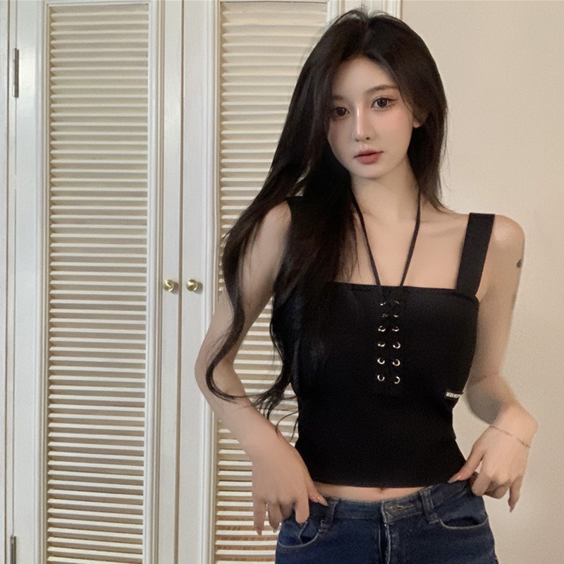 Áo Croptop Sát Nách Màu Sắc Trơn Phong Cách Hàn Quốc Cho Nữ