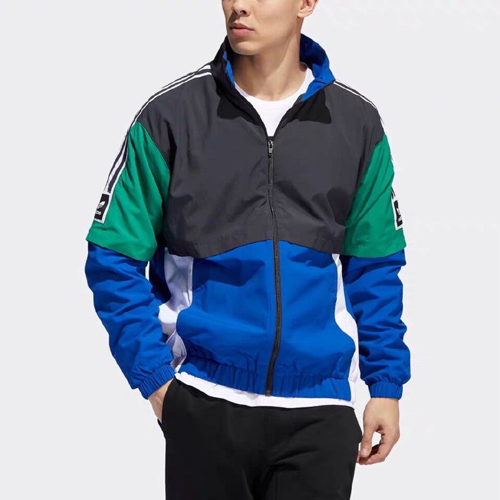 Adidas Clover Contrast Color Stitching Fashion Coat Sports Slim Tide Brand Casual Loose Couple Jacket Sports Windbreaker | BigBuy360 - bigbuy360.vn