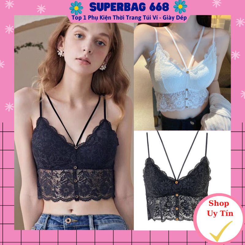 Áo Bra ren hoa khuy trước sexy siêu quyến rũ Superbag 331