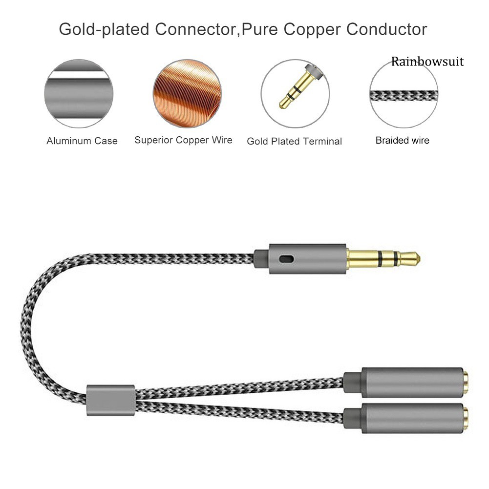 Cáp Chia Âm Thanh Rb-3.5Mm 1 Male Sang 2 Female