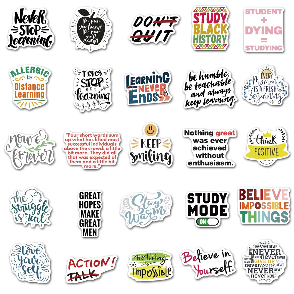 ⌂⌂ New 50 Graffiti stickers that do not repeat English learning slogans 【Goob】