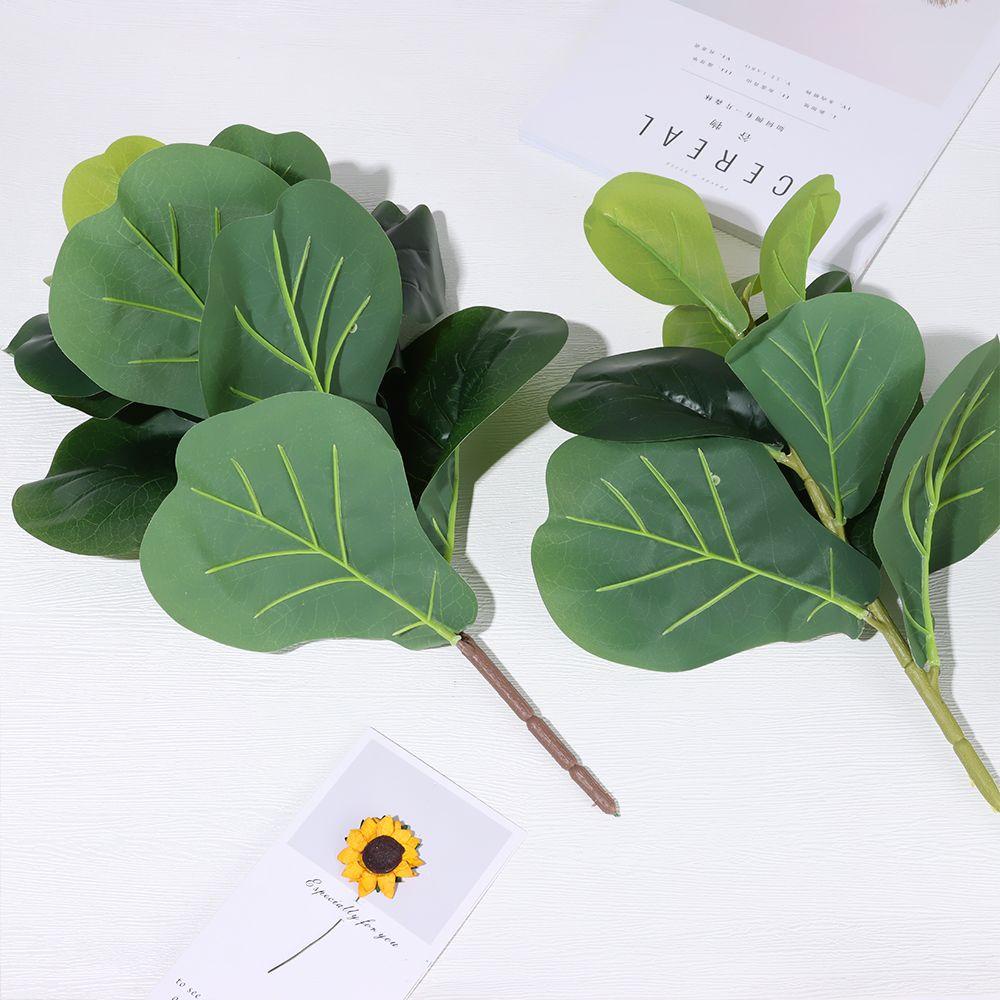 Cành lá cây sung nhân tạo màu xanh lục sống động như thật 35/ 50cm trang trí nhà ở/ tiệc tùng