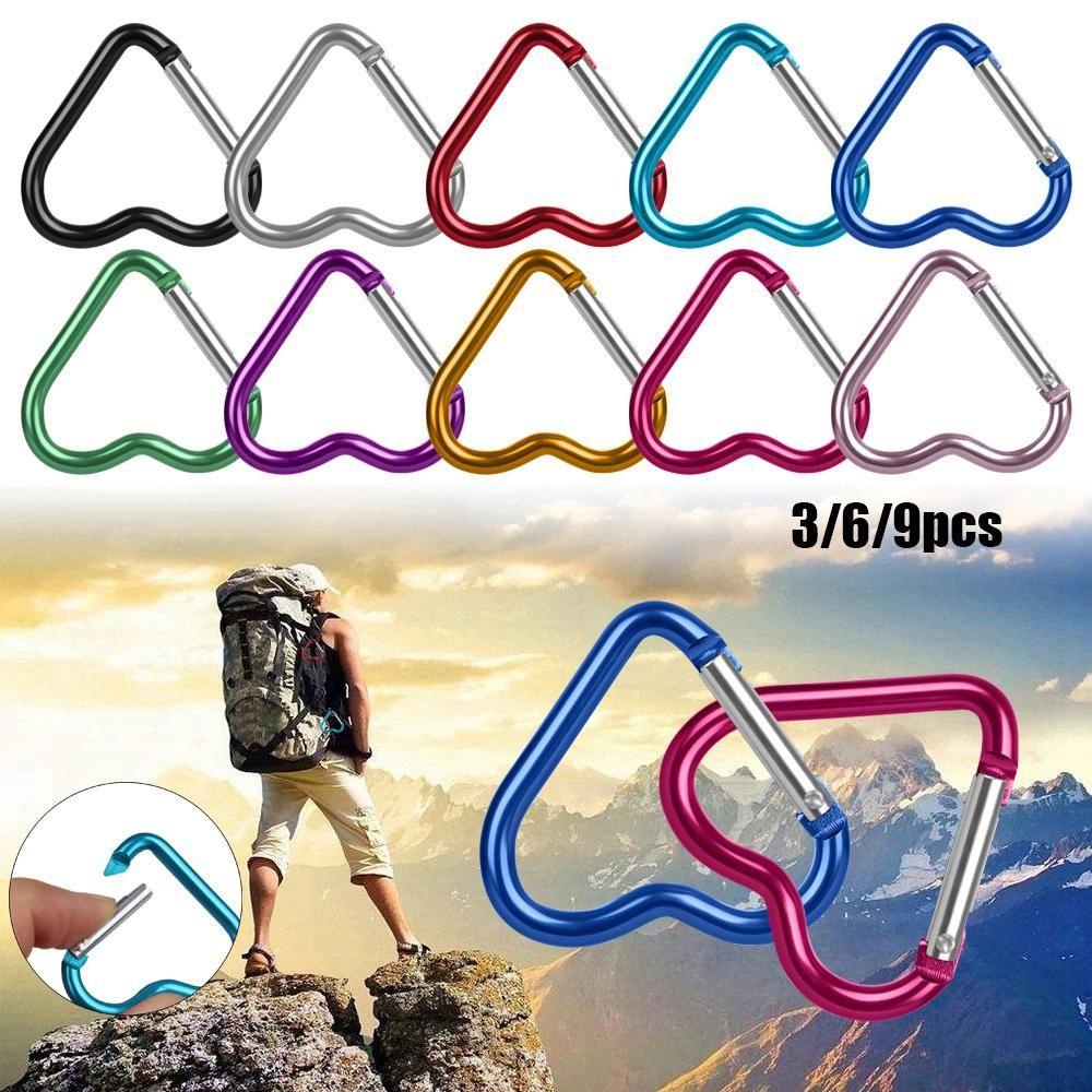 Set 3 / 6 / 9 Móc Treo Bình Nước 10 Màu Bằng Nhôm Tiện Dụng Cho Leo Núi