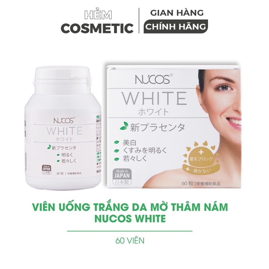 Viên uống trắng da mờ thâm nám Nucos White 60 viên - Hẻm Cosmetic