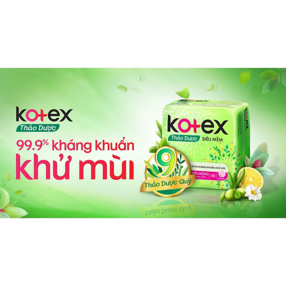 BVS THẢO DƯỢC KOTEX CÓ CÁNH 8M