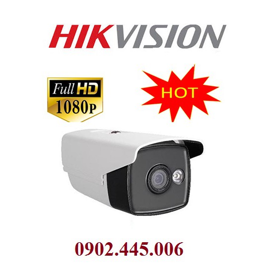 Camera hikvision HD-TVI DS-2CE16D0T-WL3 hình trụ ánh sáng trắng 30m ngoài trời 2MP, có chân đế