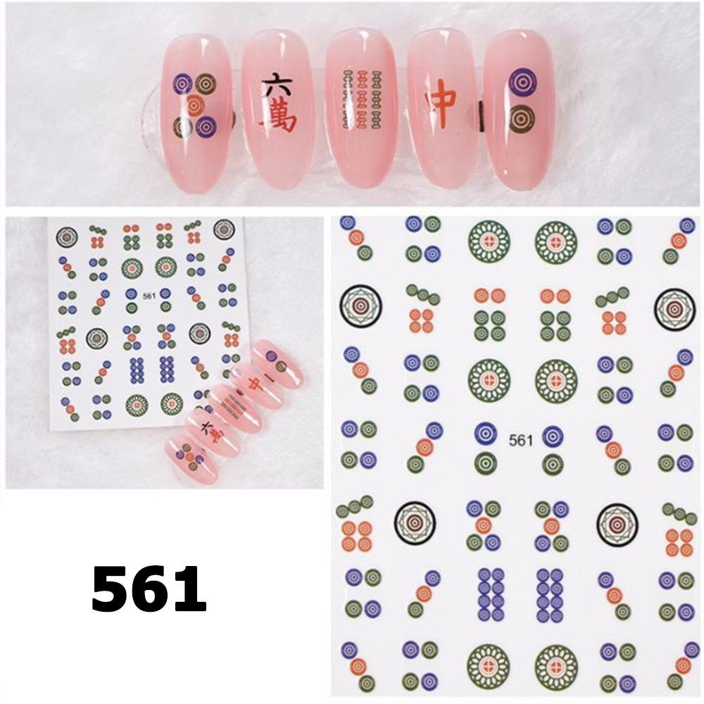 OCEANMAP Miếng Dán Trang Trí Móng Tay Hình Mạt Chược Trung Hoa Nhiều Màu Sắc