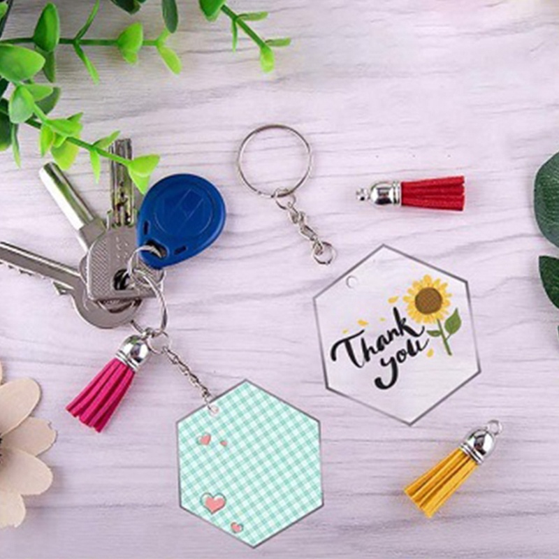 Móc Chìa Khóa Bằng Acrylic Trơn Dùng Làm Trang Sức