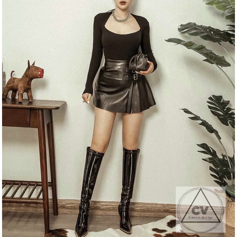 Áo len tăm cổ vuông - cổ thang sexy (8028#) | BigBuy360 - bigbuy360.vn