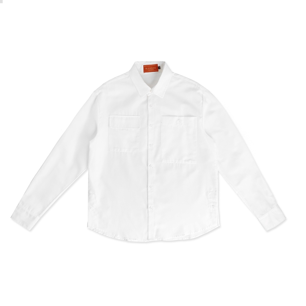 BLANKESPACE Áo Sơ Mi Tay Dài Basic Blankesoul White Shirt Form Xuông Thời Trang Nam Nữ Unisex