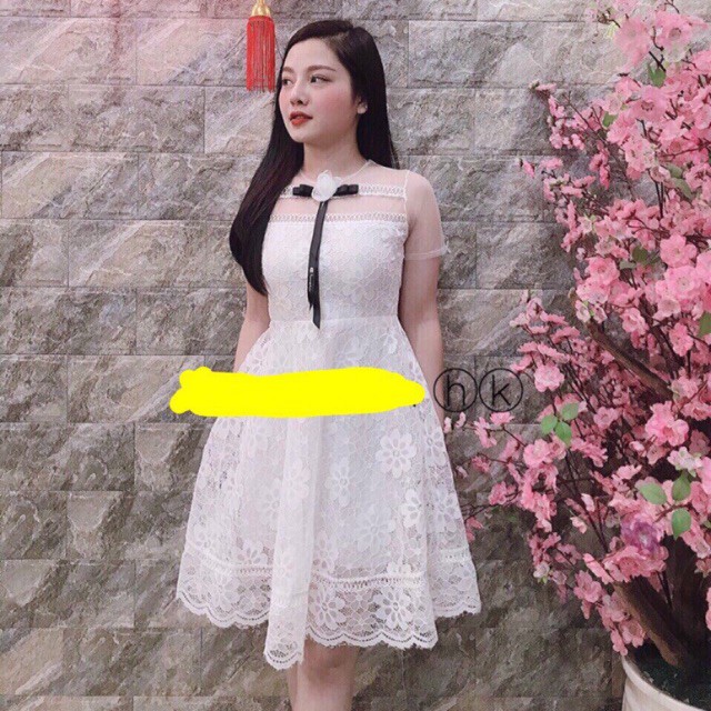 (LẤY 2C ĐƯỢC GIÁ SỈ) Váy Ren Dự Tiệc, Đầm Ren Dự Tiệc - Váy ren xòe lơ đen