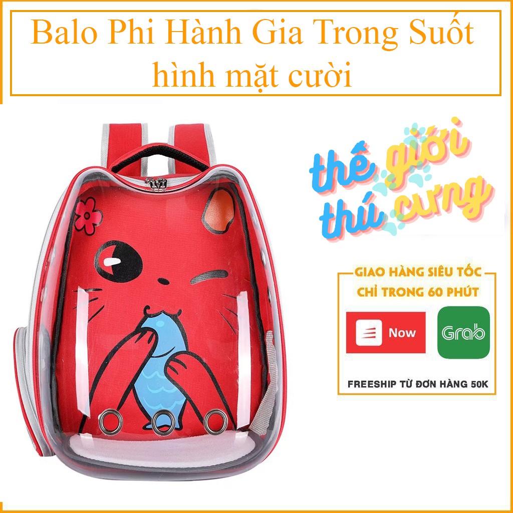 Balo Phi Hành Gia Trong Suốt Vận Chuyển Thú Cưng Chó Mèo ( Cao Cấp ) - Tặng kèm vòng cổ kèm chuông nhiều màu sắc