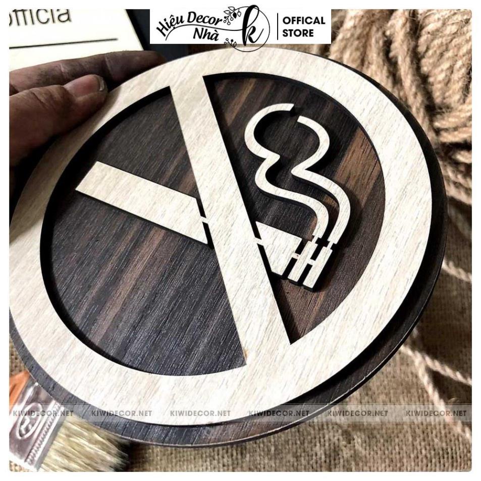 Bảng Cấm Hút Thuốc Decor - Bảng cấm No Smoking Bằng Gỗ Vintage - Hiệu Nhà K