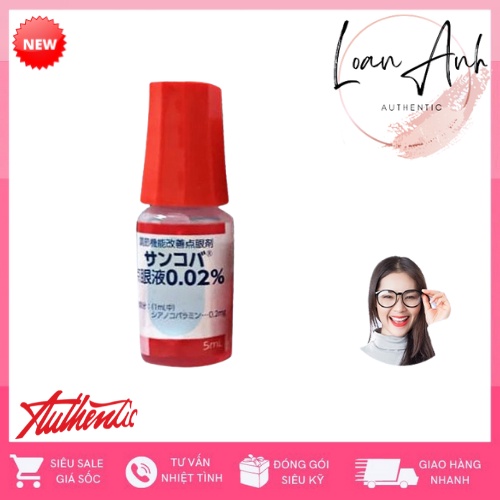 Nước nhỏ mắt Sancoba 0.02% 5ml Nhật Bản - Hỗ trợ người cận thị - Điều tiết chứng mỏi mắt, rối loạn điều tiết