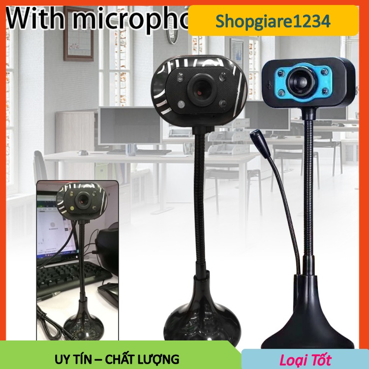 Webcam C925 Có Mic - 4 đèn led trợ sáng - Hình ảnh rõ nét, chân đế để bàn