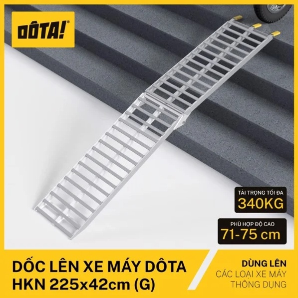 Cầu dắt xe máy  hợp kim nhôm 225x42cm cho thềm nhà từ 71 - 75cm
