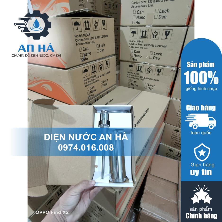 [INOX ĐÁNH BÓNG ĐẸP] Bình Nước Rửa Chén Bình Xà Bông Nhấn Hơi Bằng 100% Inox Lắp Âm Thành Chậu