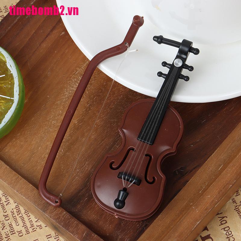 (Hàng Mới Về) 1 Bộ Dụng Cụ Đàn Violin Mini Bằng Nhựa Trang Trí Nhà Búp Bê