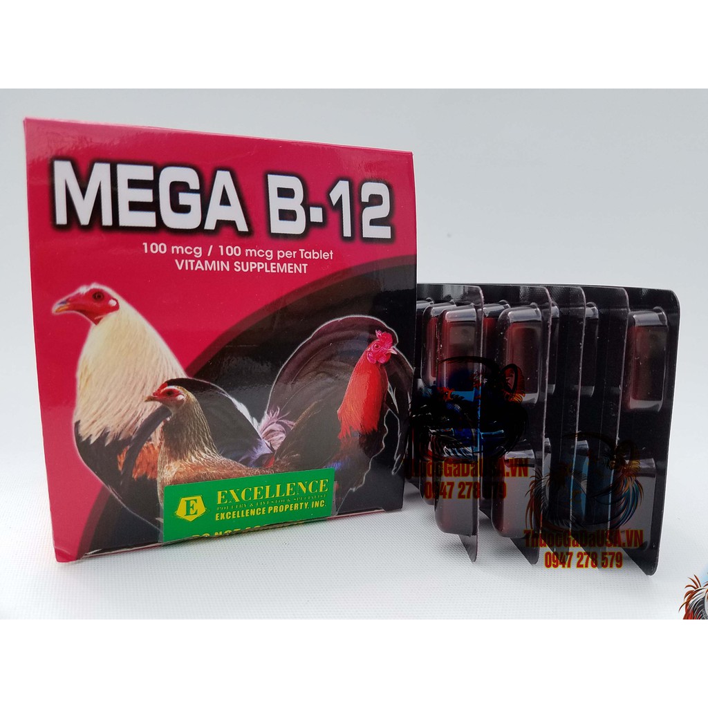 Mega B12 (5 Vỉ 50 Viên) Thuốc Nuôi Gà Chế Độ Đá ❌Tăng Bo Khung❌