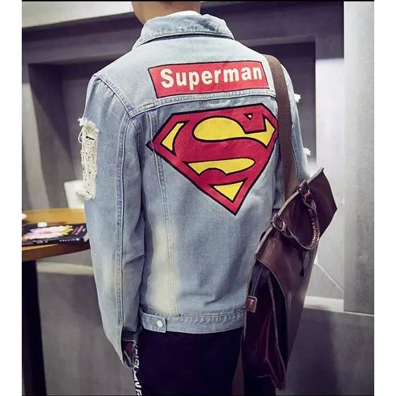 Thời Trang Nam, áo khoác jeans superman, RL0719